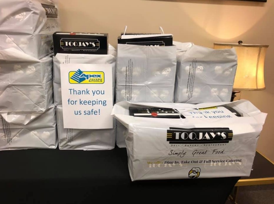Apex Pavers and Pools buys lunch for martin county sheriff office covid-19